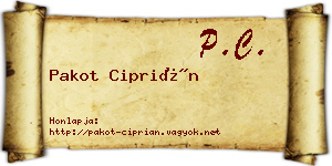 Pakot Ciprián névjegykártya